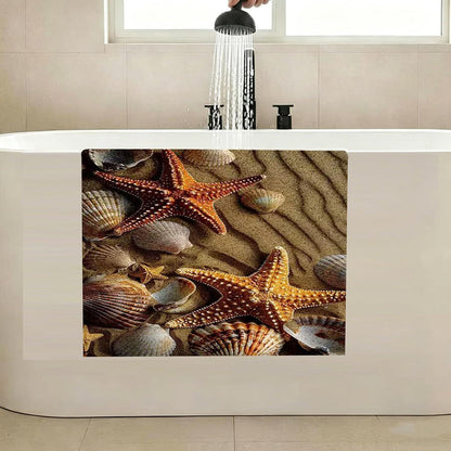 Rutschfeste Duschmatte 140x160 cm mit Seesternmuster