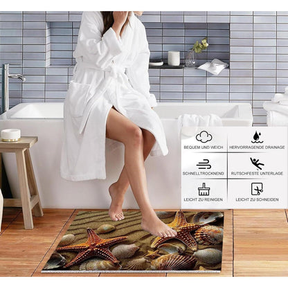 Rutschfeste Duschmatte 140x140cm mit Seesternmuster