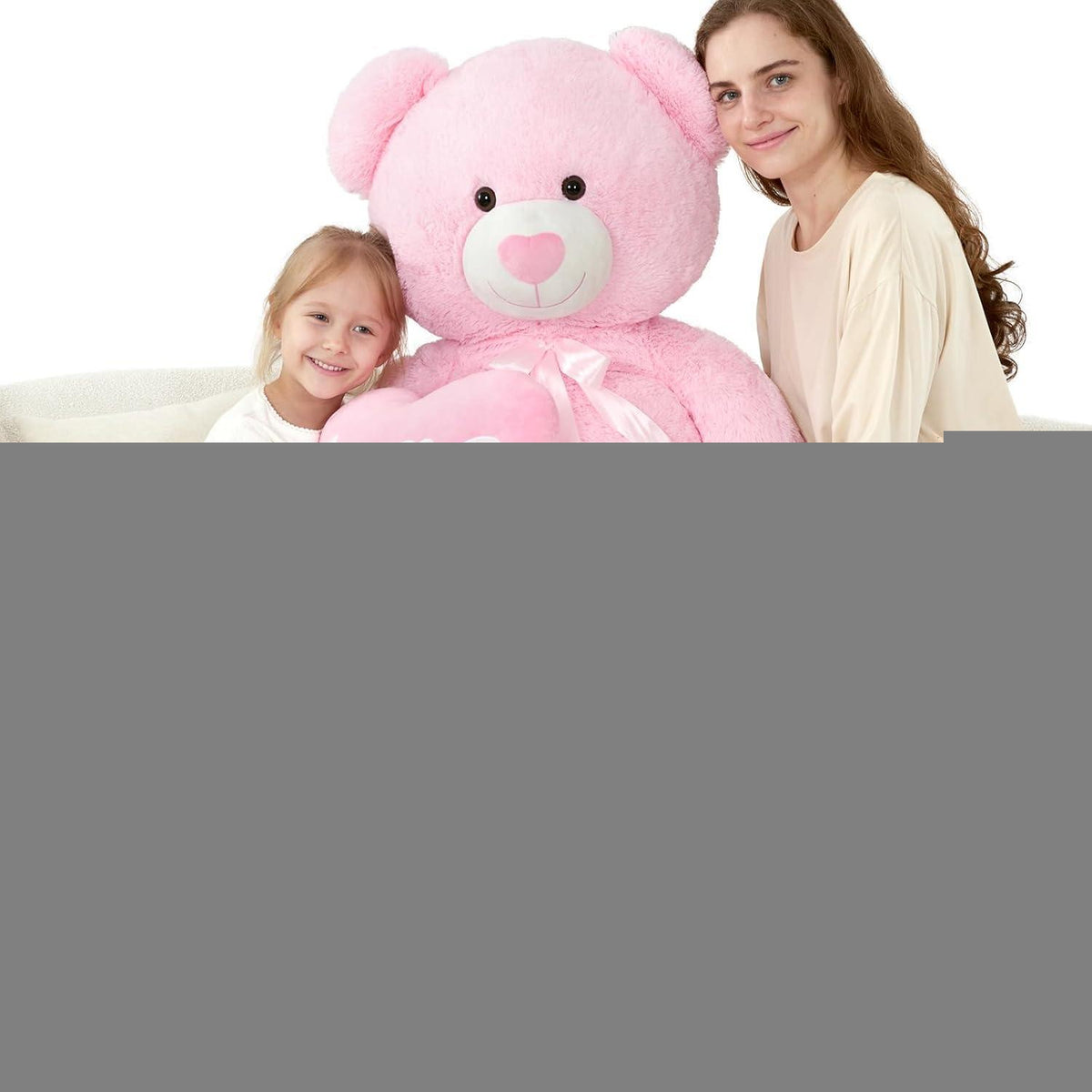 Riesiger 130cm Teddybär mit Herz – Kuscheliges Valentinstagsgeschenk