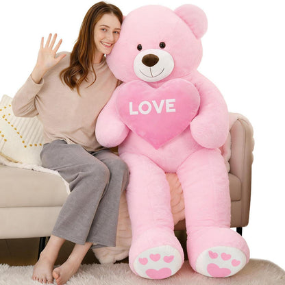 Riesiger 183cm Teddybär mit Herz – Kuscheltier & Valentinstagsgeschenk