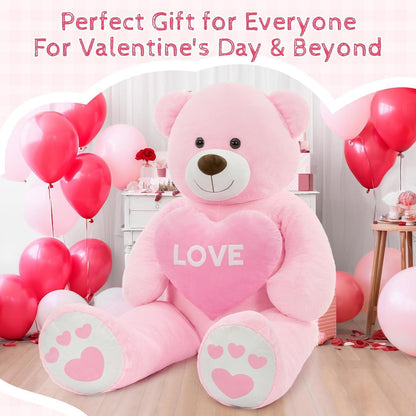 Riesiger 183cm Teddybär mit Herz – Kuscheltier & Valentinstagsgeschenk