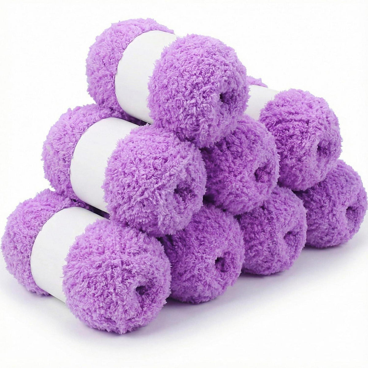 Chenille Wolle 8x50g - Flauschgarn für Decken & Amigurumi Lila