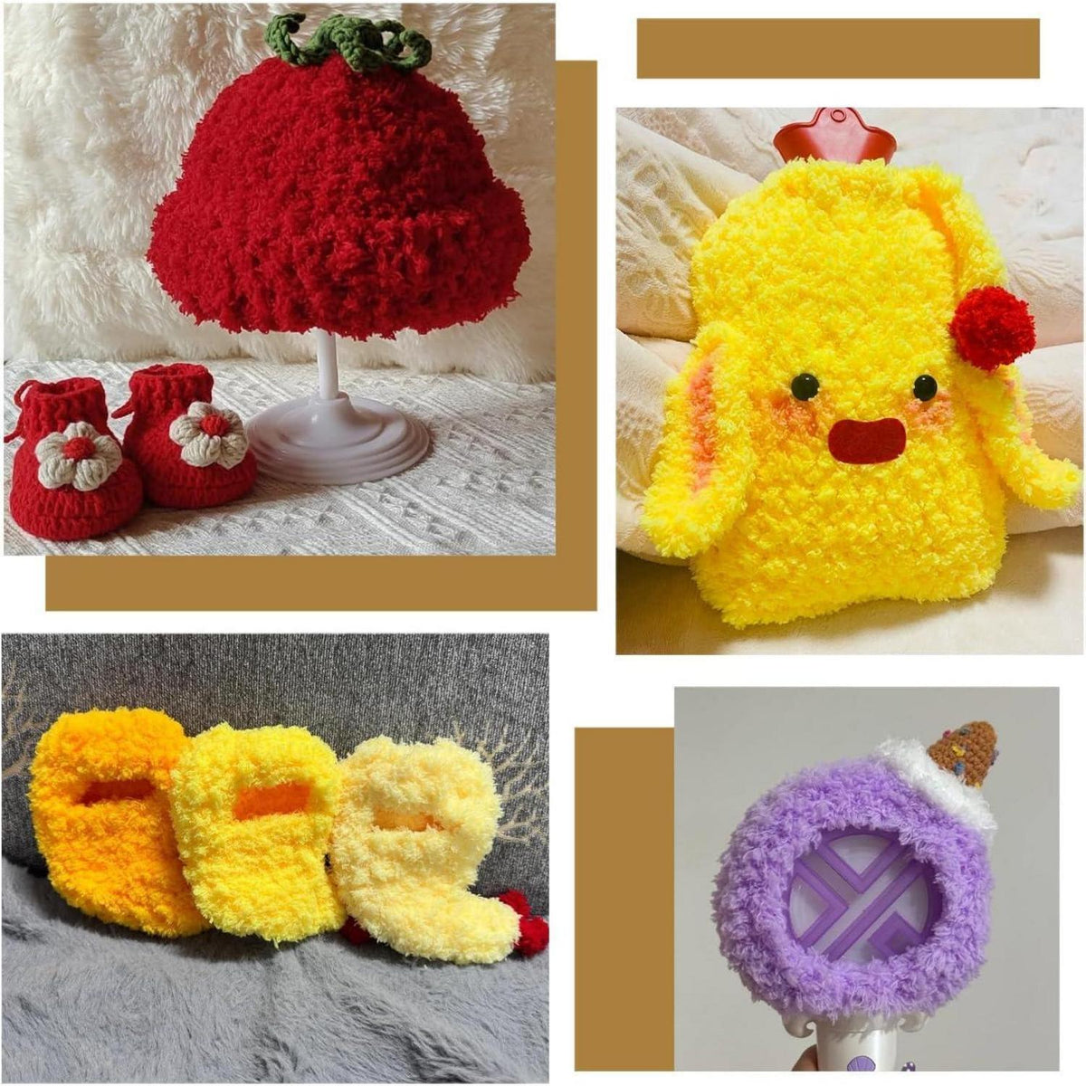 Chenille Wolle 8x50g - Flauschgarn für Decken & Amigurumi Lila