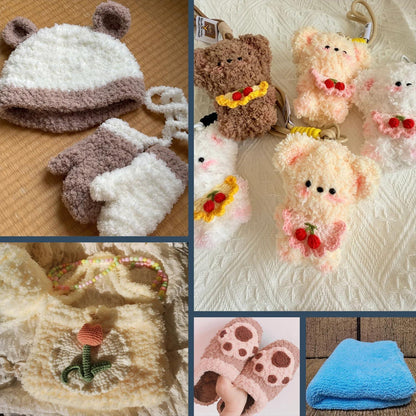 Chenille Wolle 8x50g - Flauschgarn für Decken & Amigurumi Lila