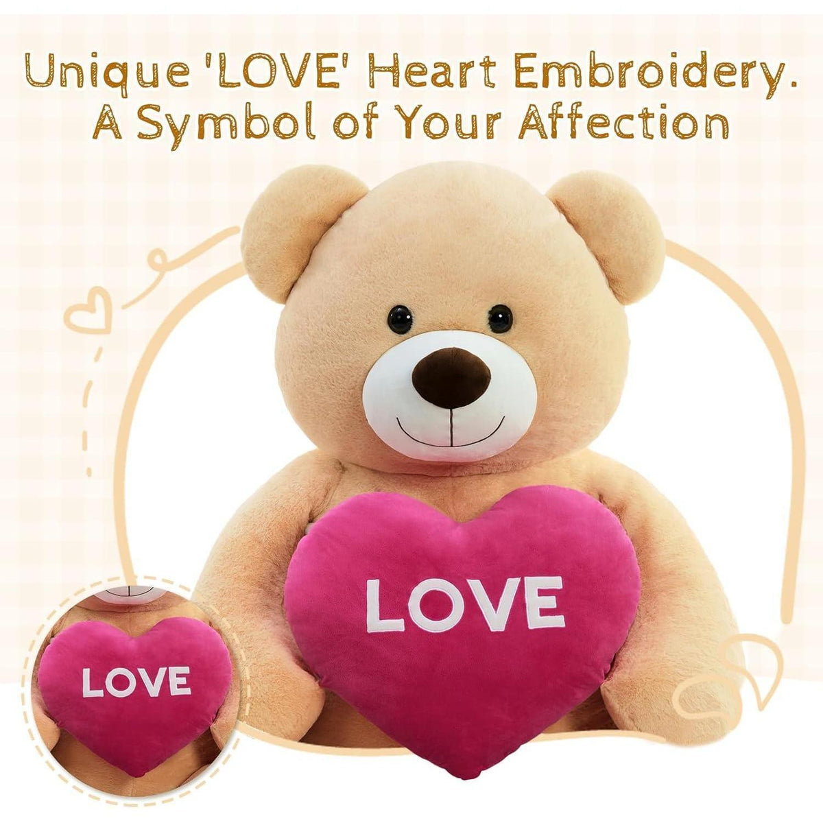 Riesiger Kuschelteddybär 183cm mit Herz – I Love You
