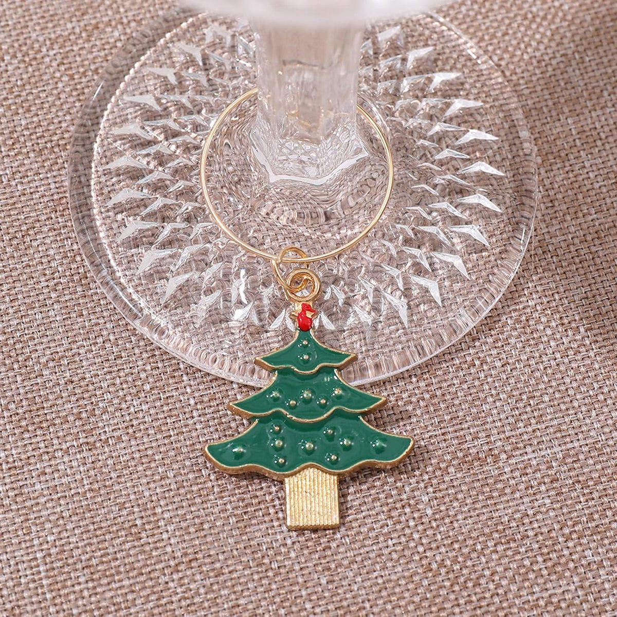 12x Weihnachtliche Glasmarkierer für Weingläser & Cocktails