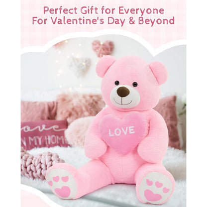 Riesiger 130cm Teddybär mit Herz – Kuscheltier & Valentinstagsgeschenk