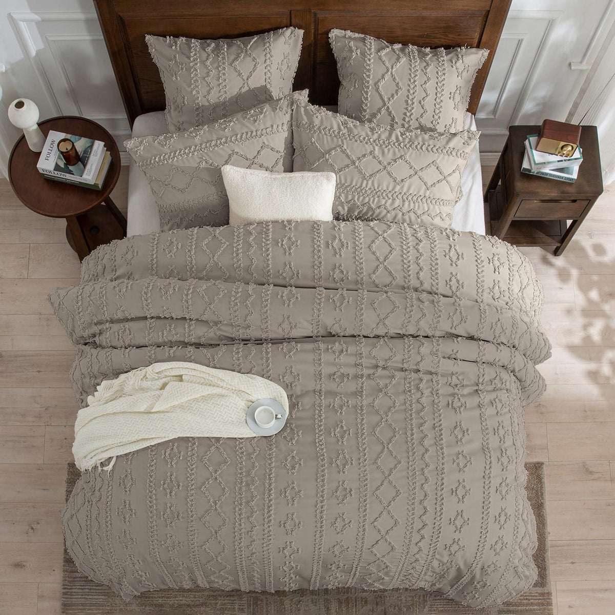 Boho Bettwäsche Set Khaki 200x220 - Getuftet & Vintage