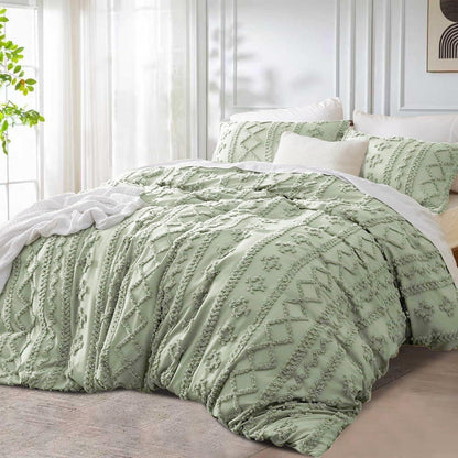 Getuftetes Bettwäsche-Set Boho Grün 220x240cm 3TLG