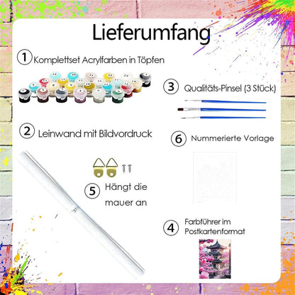 Malen nach Zahlen Erwachsene - Kirschblüten Motiv