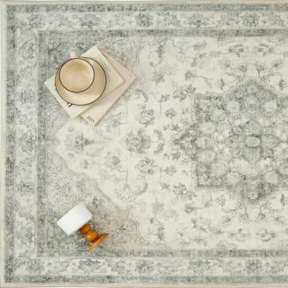 Vintage Grün Teppich 200x300cm Waschbar Rechteckig