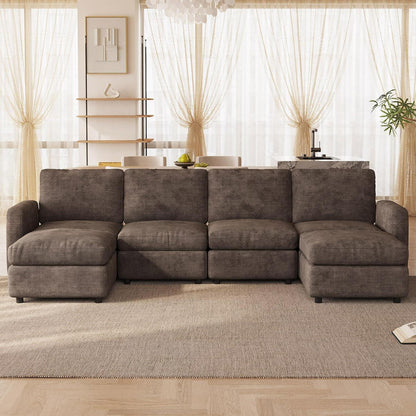 Modulares Cloud Sofa – Weiches Wohnzimmer Sofa mit Ottomanen