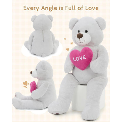 Riesiger 130cm Teddybär mit Herz – Kuscheltier & Valentinstags Geschenk