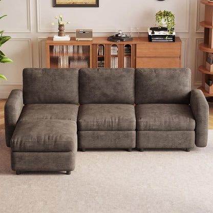Modulares Cloud Sofa – Weiches 4-Sitzer Sofa mit Ottomanen