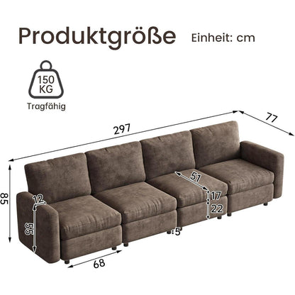Modulares Cloud Sofa – Weiches Wohnzimmer Sofa für 4 Personen