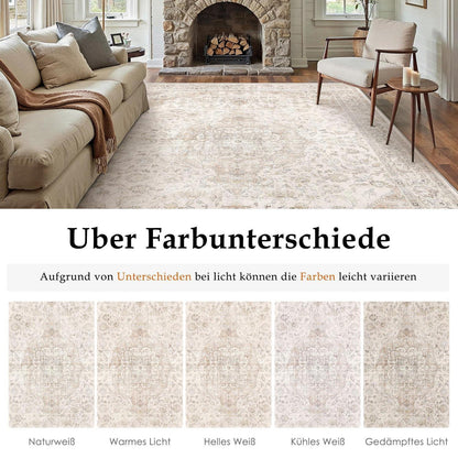 Waschbarer Läufer Beige Vintage 60x240cm – PureCozy