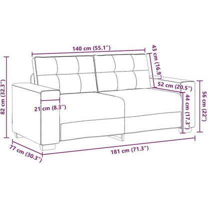 Modernes Sofa Stoff Hellgrau 140 cm – Wohnzimmer Sessel