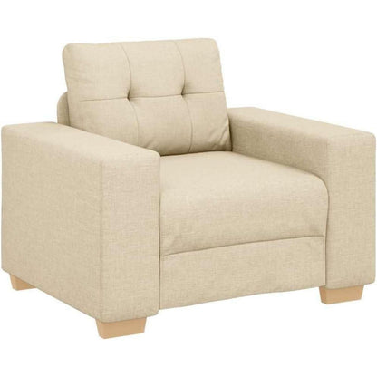 Modernes Sofa Stoff Creme – Wohnzimmer Sessel 60 cm