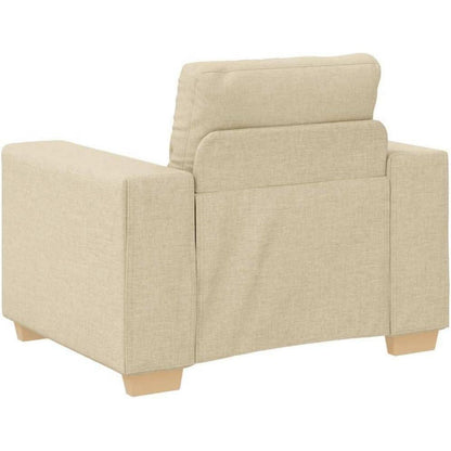 Modernes Sofa Stoff Creme – Wohnzimmer Sessel 60 cm