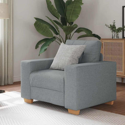 Modernes Sofa Stoff Hellgrau – Wohnzimmer Sessel 60cm