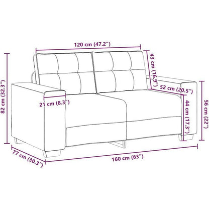 Modernes Sofa Braun 120cm – Stoff Sessel für Wohnzimmer