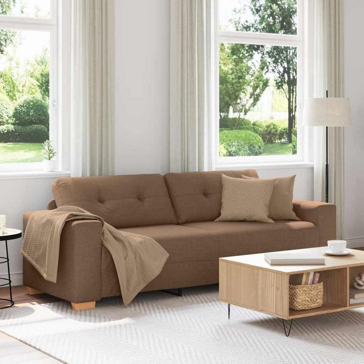 Modernes Sofa Braun 180 cm – Stoff & Wohnzimmer