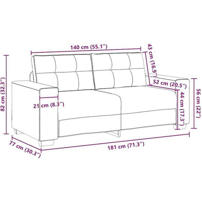 Modernes Sofa Stoff Creme 140 cm – Wohnzimmer Sessel