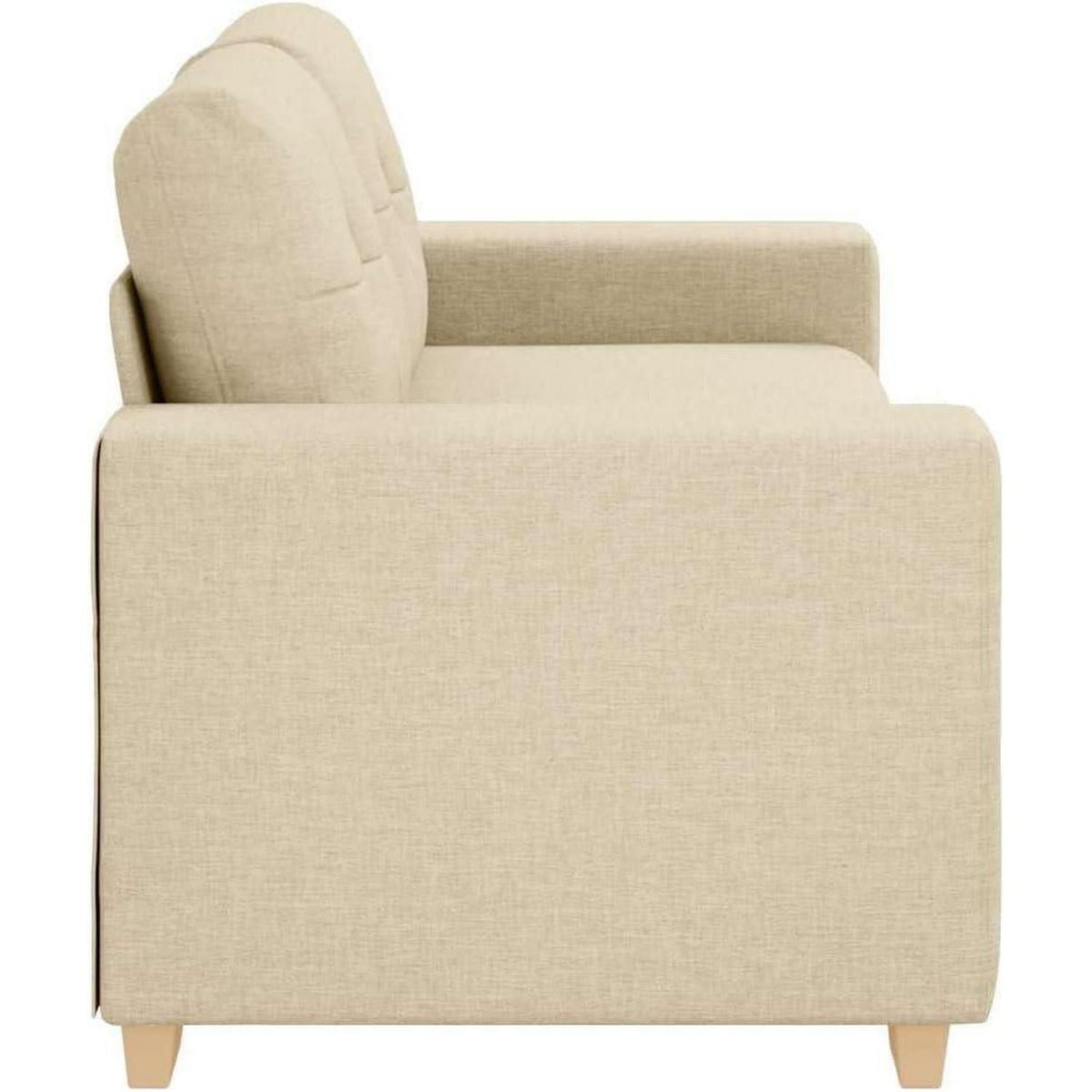 Modernes Sofa Stoff Creme 140 cm – Wohnzimmer Sessel