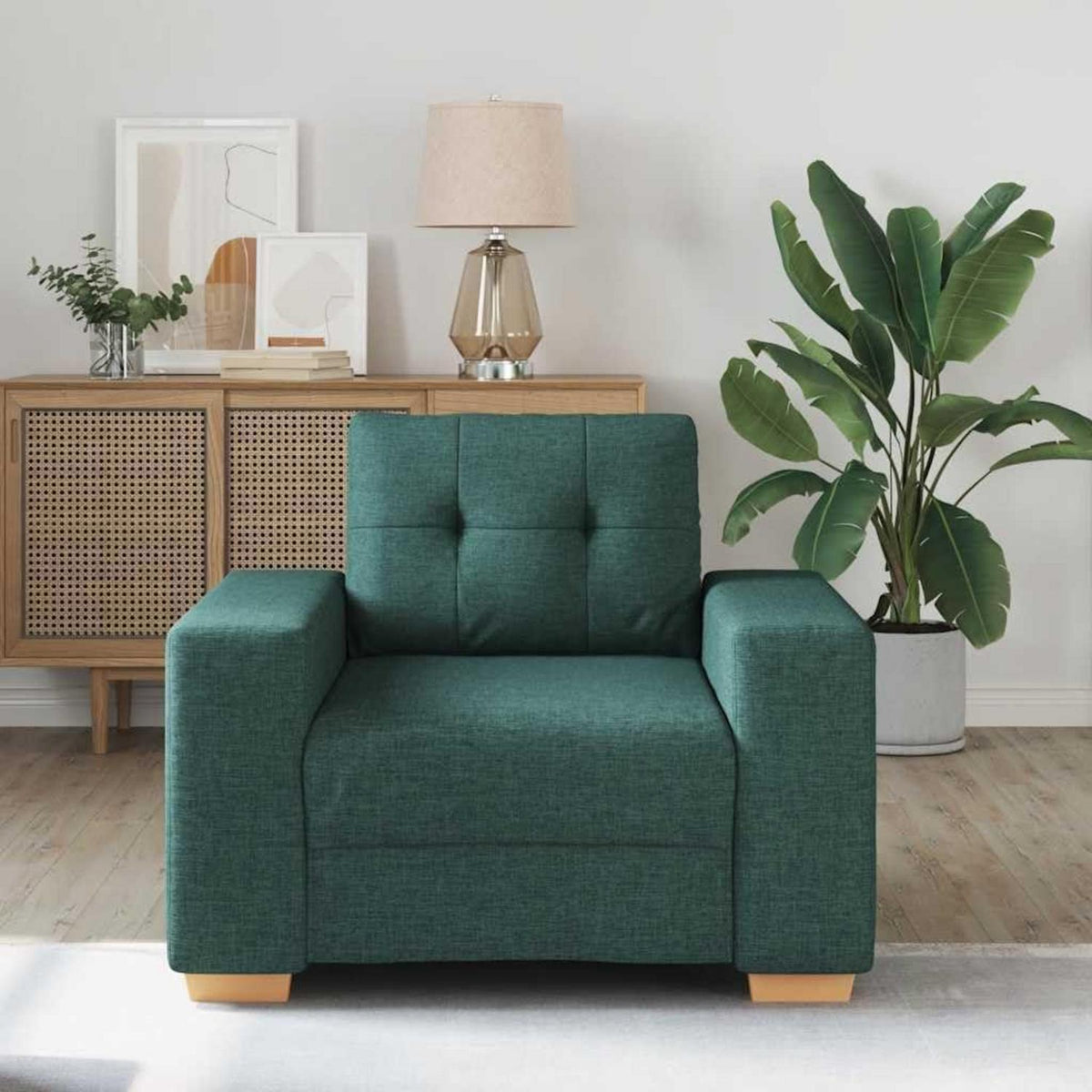 Modernes Sofa Dunkelgrün – Stoff Sessel für Wohnzimmer