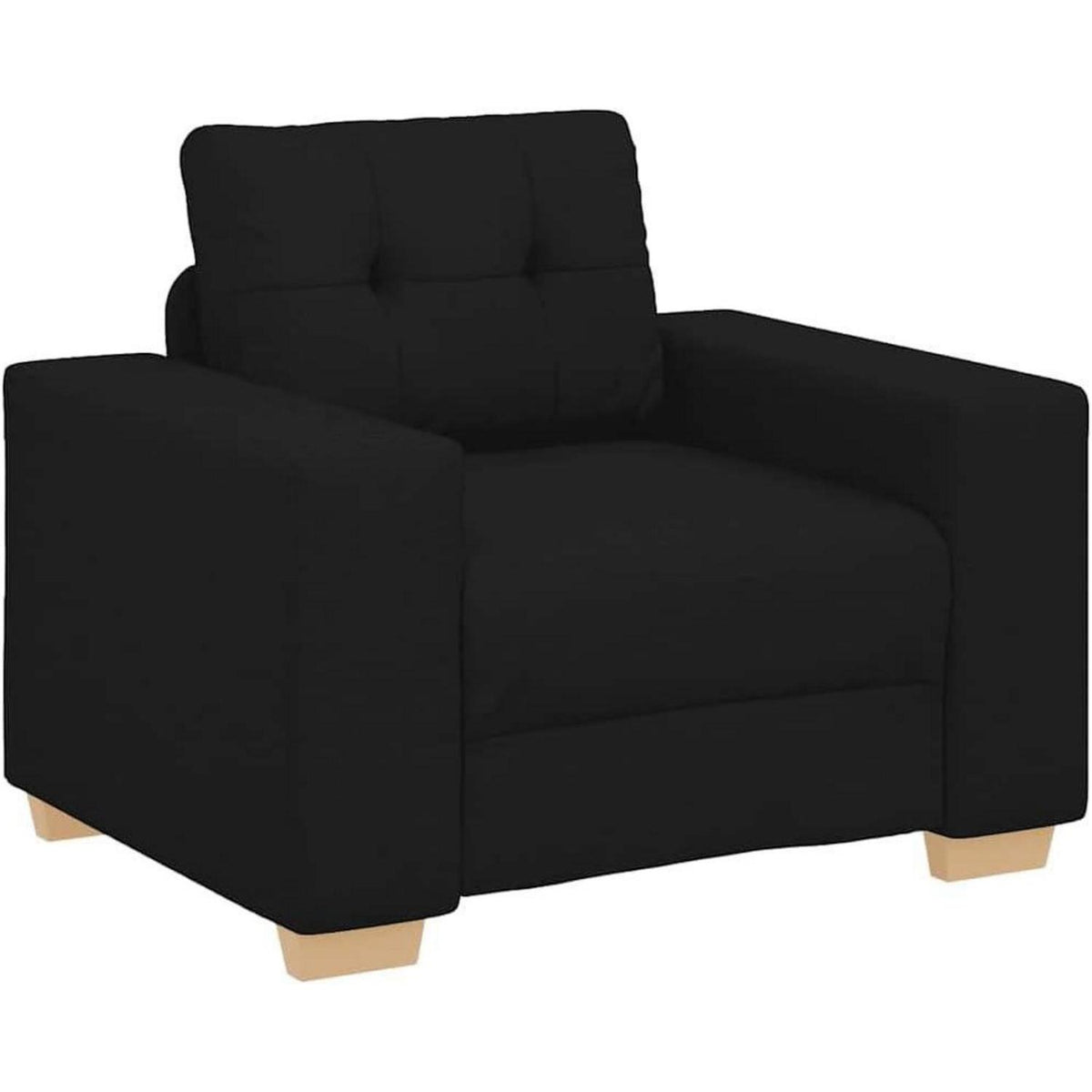 Modernes Sofa Schwarz – Stoff Sessel für Wohnzimmer 60cm