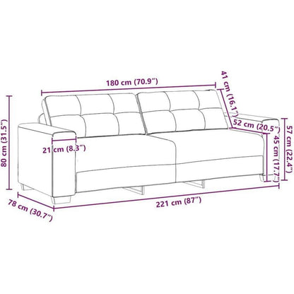 Modernes Sofa 180 cm – Hellgrau für Wohnzimmer