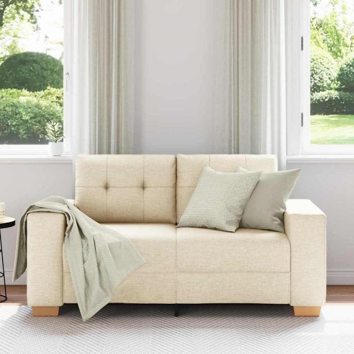 Modernes Sofa Stoff Creme 120 cm – Wohnzimmer Sessel