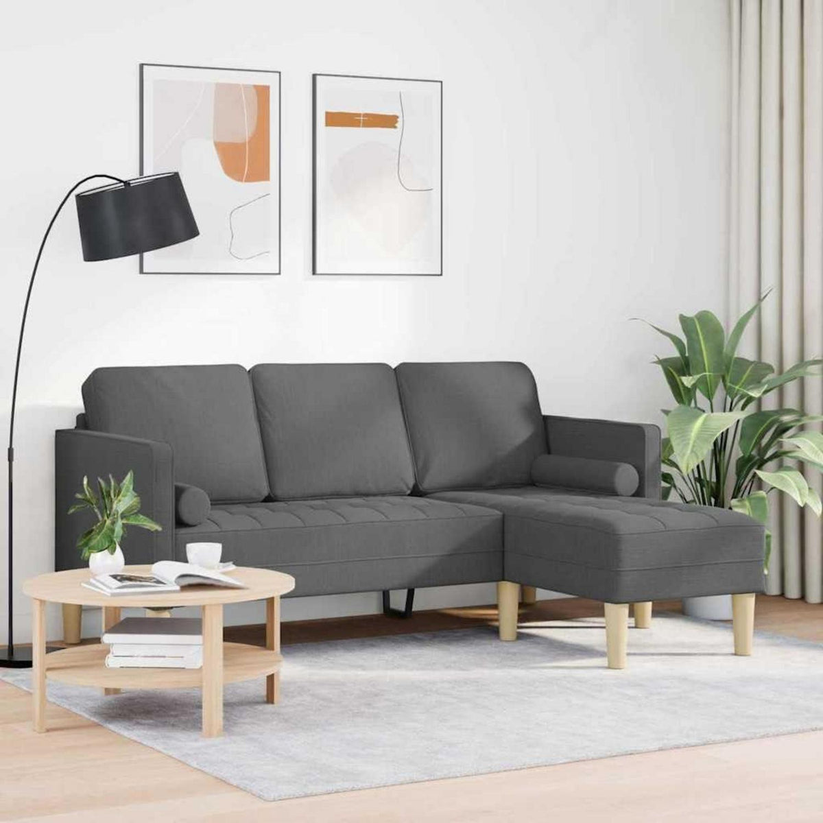 Ecksofa dunkelgrau, L-förmig – Modernes Sofa Set 173x131x67cm
