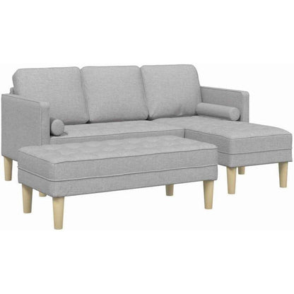 L-förmiges Ecksofa Wolken Grau Stoffsofa 173x131x67cm