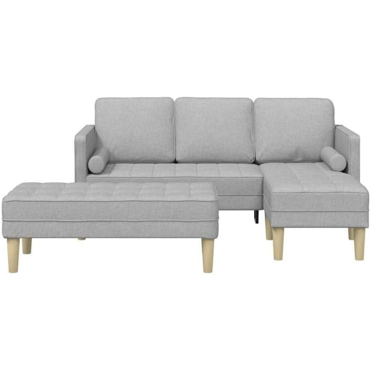 L-förmiges Ecksofa Wolken Grau Stoffsofa 173x131x67cm