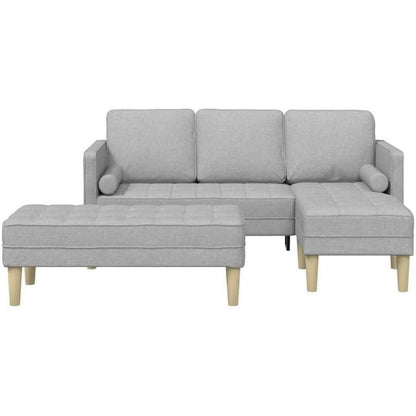 L-förmiges Ecksofa Wolken Grau Stoffsofa 173x131x67cm