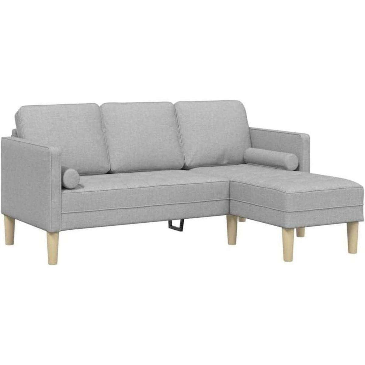 L-förmiges Ecksofa Wolken Grau Stoffsofa 173x131x67cm