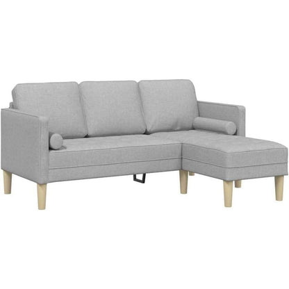 L-förmiges Ecksofa Wolken Grau Stoffsofa 173x131x67cm