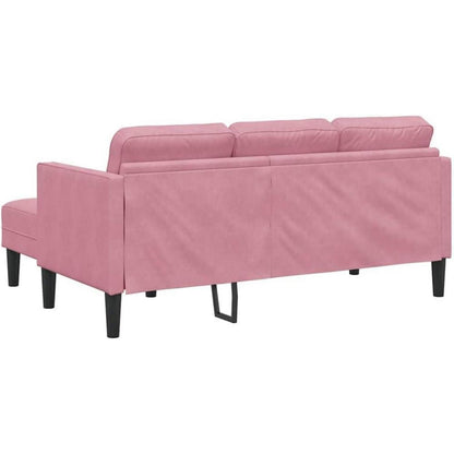 Ecksofa Staubrosa Samt 173x131x67cm - Modernes Wohnzimmer Sofa