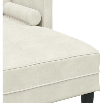 Ecksofa L-Form Creme Samt 173x131x67cm – Modernes Wohnzimmer Sofa