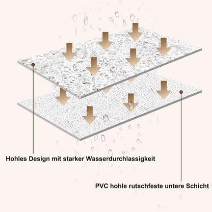 Rutschfeste Duschmatte Luffa 130x150 cm mit Ablaufloch