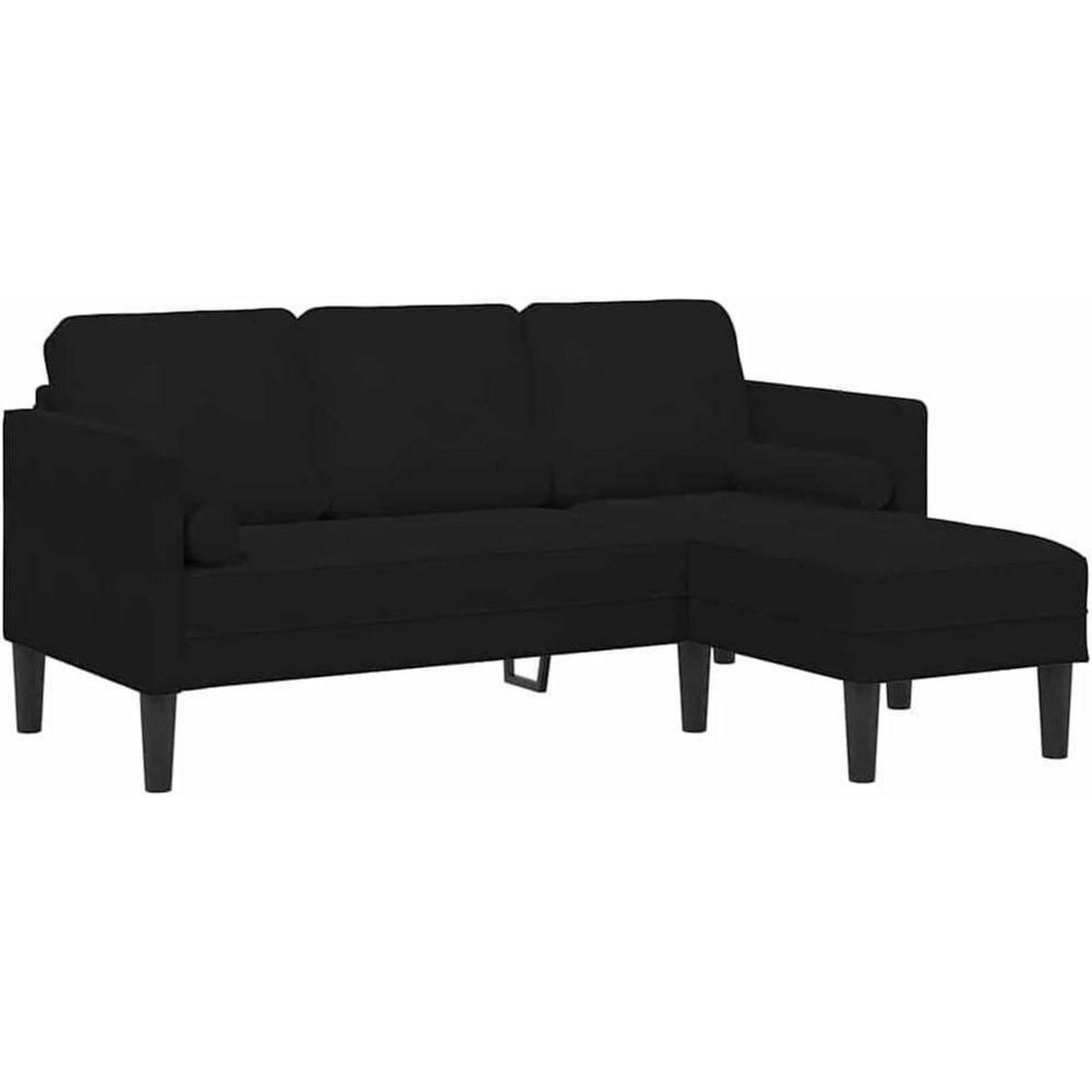 Ecksofa L-Form Schwarz Samt 173x131x67cm mit Bank