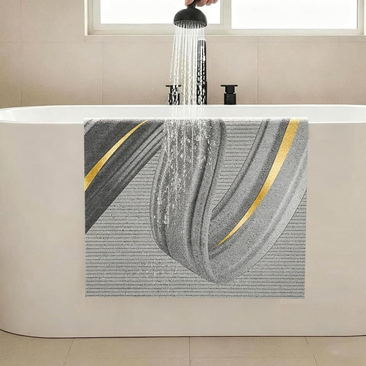 Rutschfester Duschteppich Luffa 70x150 cm mit Ablauflochern
