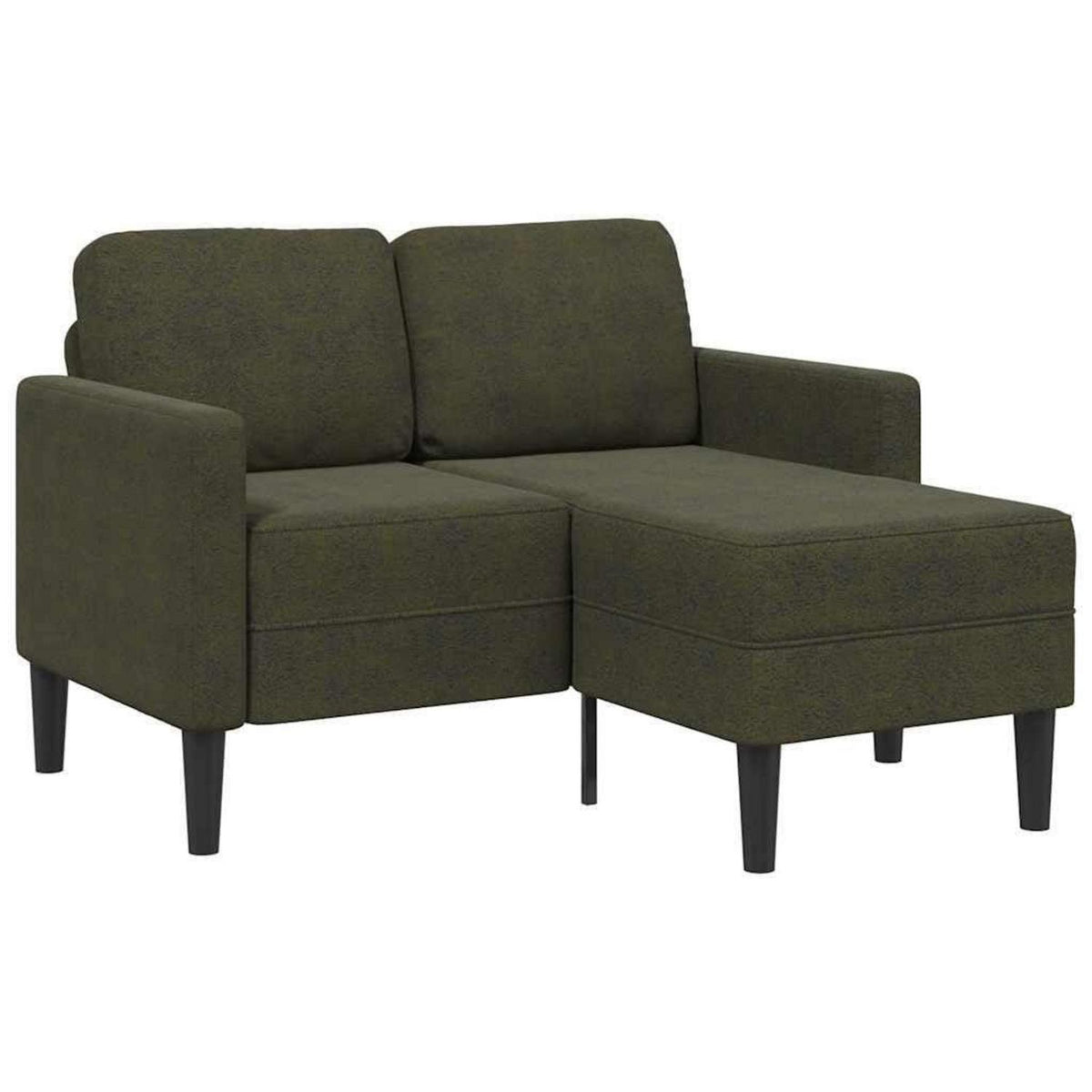 Ecksofa 2er mit Chaiselongue Armeegrün – Komfortables Wohnzimmer Sofa