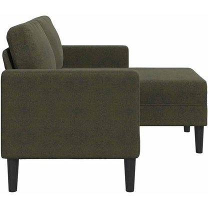 Ecksofa 2er mit Chaiselongue Armeegrün – Komfortables Wohnzimmer Sofa