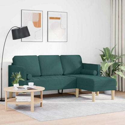 Dunkelgrünes Ecksofa Stoff 173x131x67 cm – Modernes Wohnzimmer Sofa