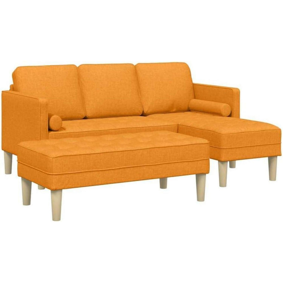 L-förmiges Ecksofa Dunkelgelb – Modernes Sofa Set