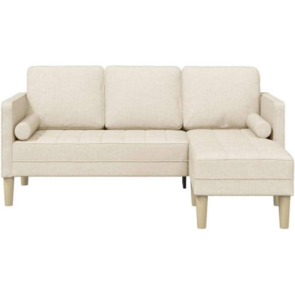 L-förmiges Ecksofa Leinen Stoff 173x131x67 cm Modernes Wohnzimmer Sofa