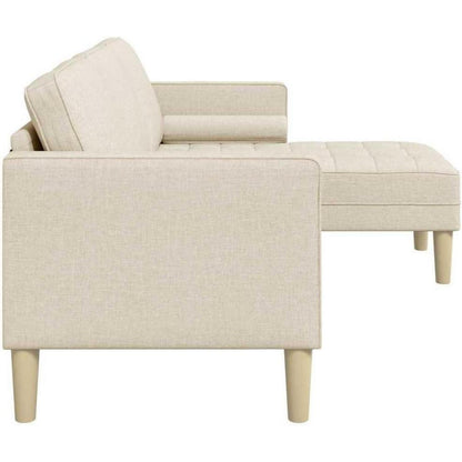 L-förmiges Ecksofa Leinen Stoff 173x131x67 cm Modernes Wohnzimmer Sofa