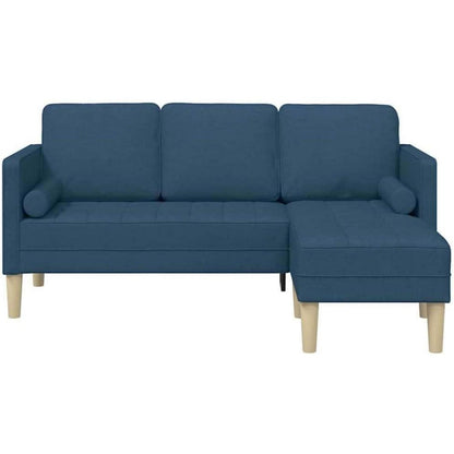 Blaues L-förmiges Ecksofa Stoff 173x131x67 cm – Modernes Wohnzimmer Sofa